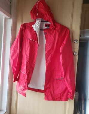 Like New MEC Red Hooded Kids Raincoat